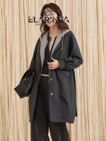 Long fake two-piece jacket made of cotton, nylon, and polyester - 图片 2