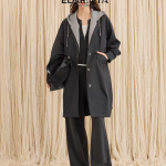 Long fake two-piece jacket made of cotton, nylon, and polyester