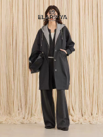 Long fake two-piece jacket made of cotton, nylon, and polyester