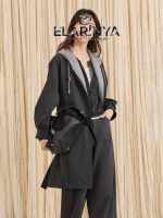 Long fake two-piece jacket made of cotton, nylon, and polyester - 图片 3
